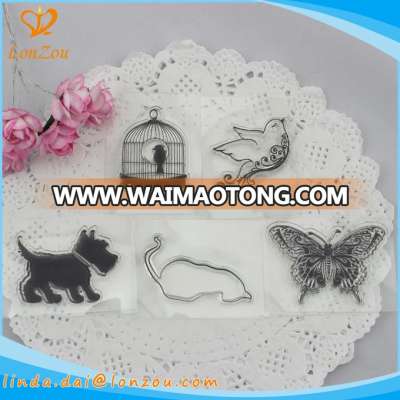 Clear stamps scrapbooking butterfly dog animals pattern custom silicone stamp for DIY Scrapbooking