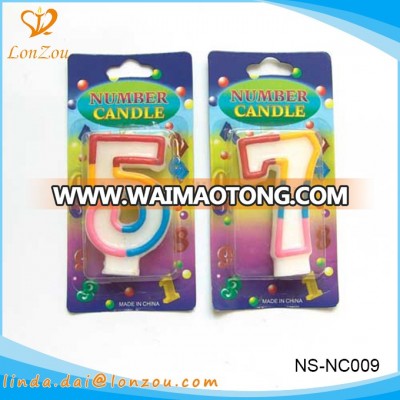 Candle number multi-colored decorative oem birthday number candle for children